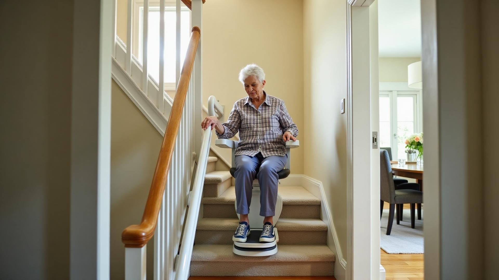 Montascale moderno in casa elegante